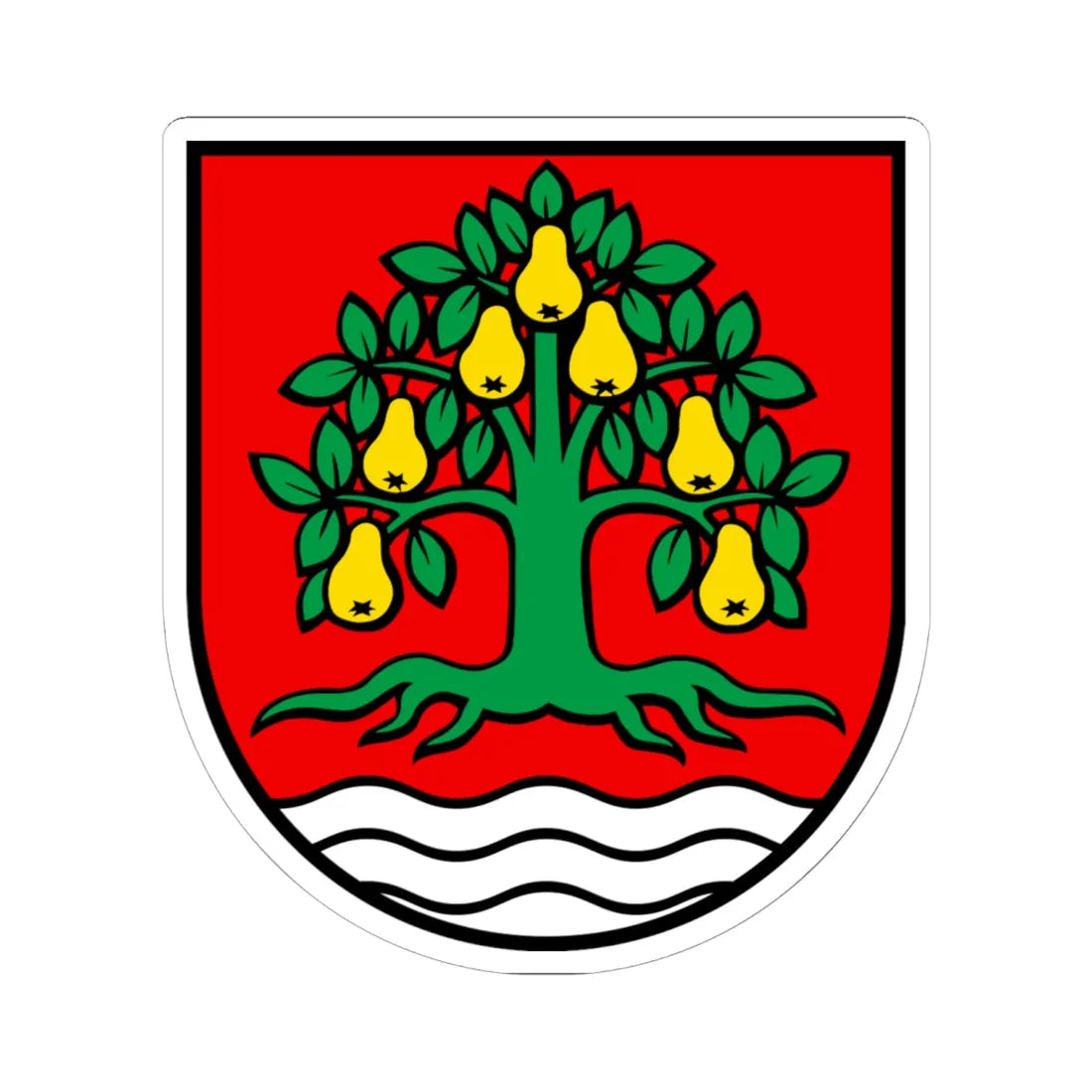 Wappen Birrhard (Switzerland) (Coat of Arms) STICKER Vinyl Kiss-Cut Decal 6 Inch White - The Sticker Space