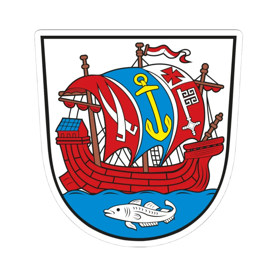 Wappen Bremerhaven (Germany) (Coat of Arms) STICKER Vinyl Kiss-Cut Decal 4 Inch White - The Sticker Space