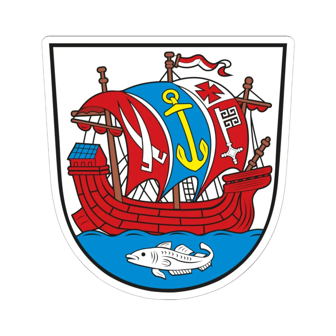 Wappen Bremerhaven (Germany) (Coat of Arms) STICKER Vinyl Kiss-Cut Decal 6 Inch White - The Sticker Space