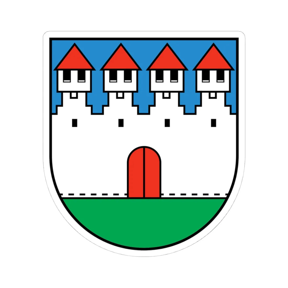 Wappen Bürglen UR (Switzerland) (Coat of Arms) STICKER Vinyl Kiss-Cut Decal 4 Inch White - The Sticker Space