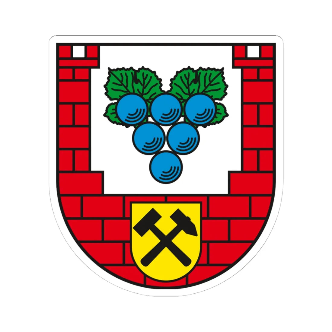 Wappen Burgenlandkreis (Germany) (Coat of Arms) STICKER Vinyl Kiss-Cut Decal 4 Inch White - The Sticker Space