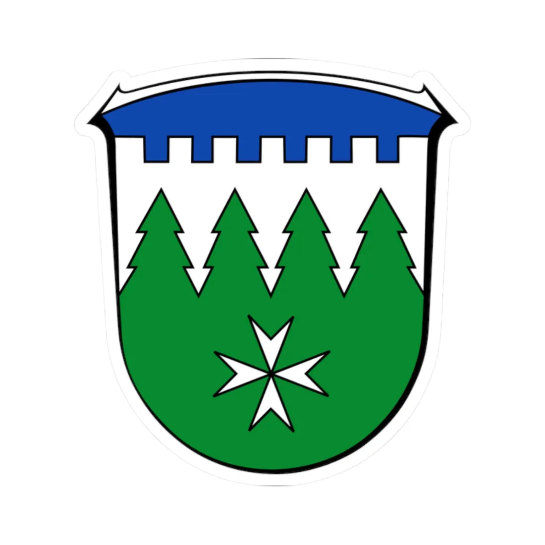 Wappen Burgwald (Germany) (Coat of Arms) STICKER Vinyl Kiss-Cut Decal 2 Inch White - The Sticker Space