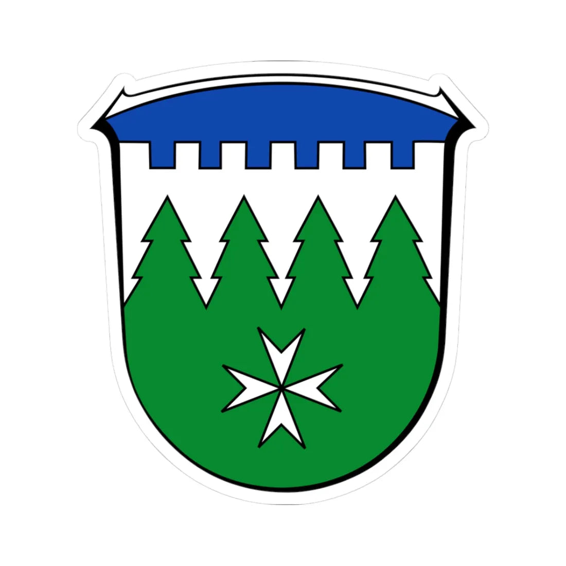 Wappen Burgwald (Germany) (Coat of Arms) STICKER Vinyl Kiss-Cut Decal 3 Inch White - The Sticker Space