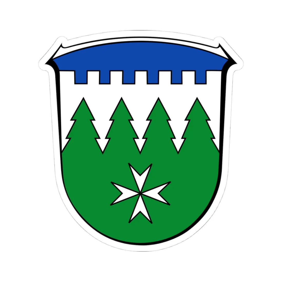 Wappen Burgwald (Germany) (Coat of Arms) STICKER Vinyl Kiss-Cut Decal 4 Inch White - The Sticker Space