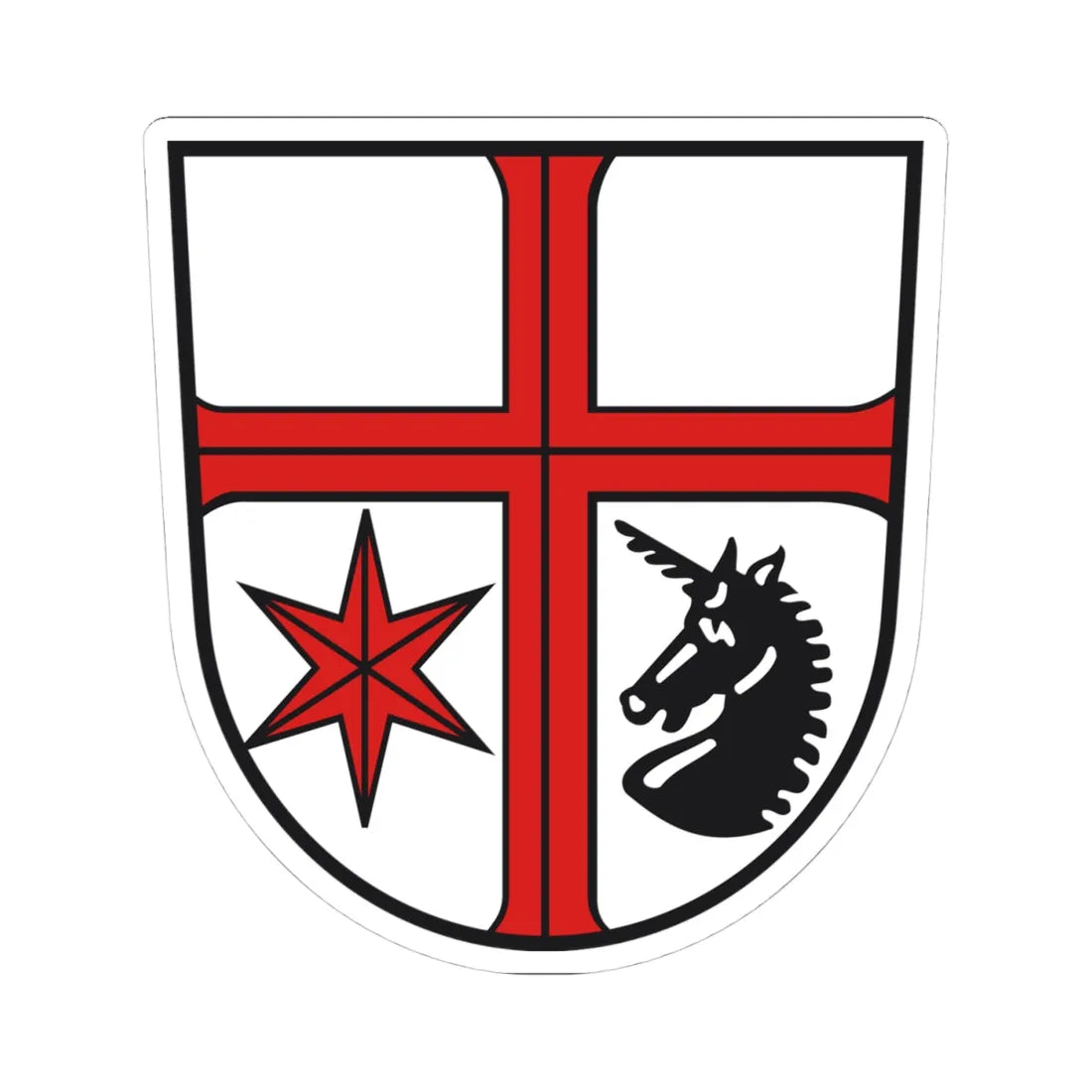 Wappen Burlafingen (Germany) (Coat of Arms) STICKER Vinyl Kiss-Cut Decal 4 Inch White - The Sticker Space