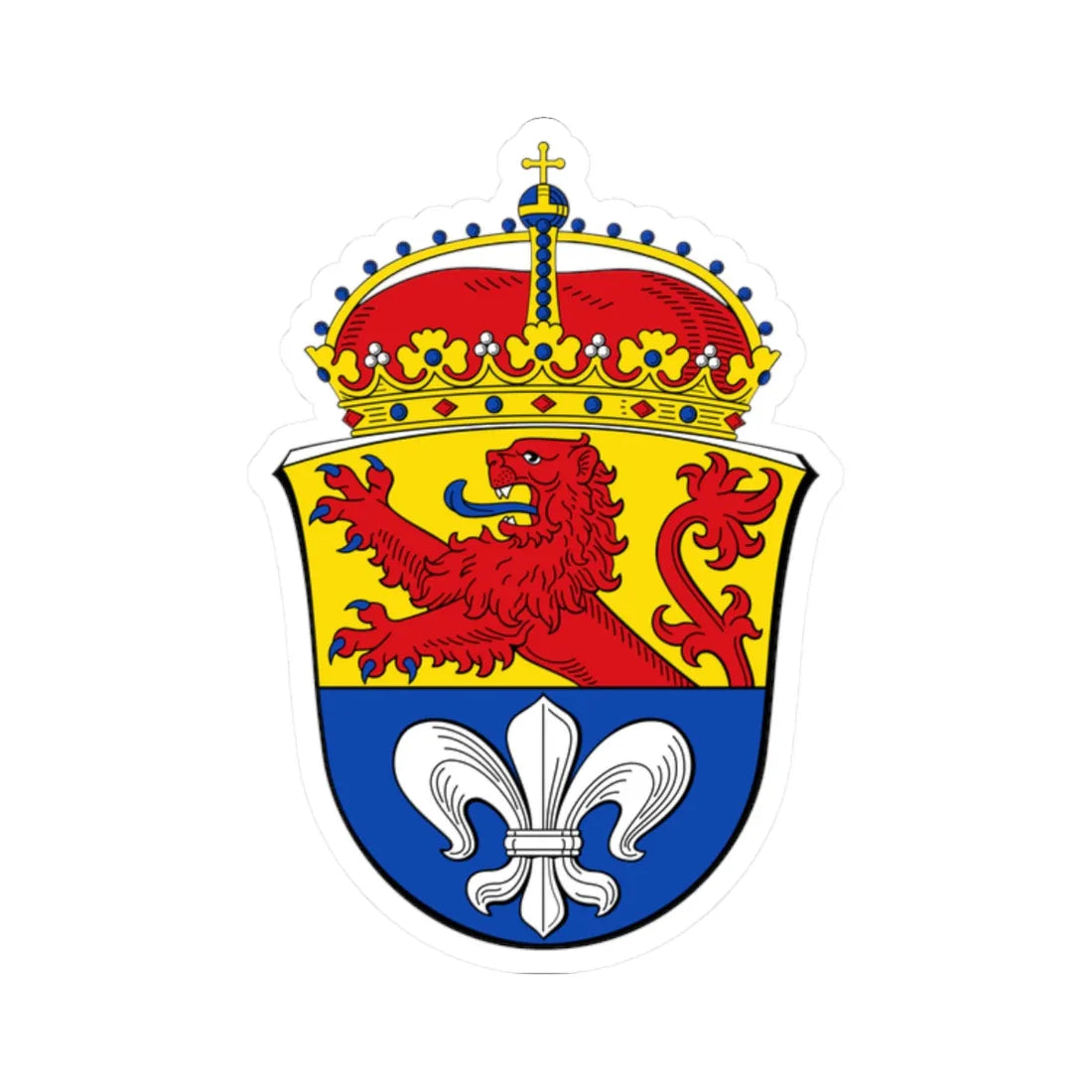Wappen Darmstadt (Germany) (Coat of Arms) STICKER Vinyl Kiss-Cut Decal 2 Inch White - The Sticker Space