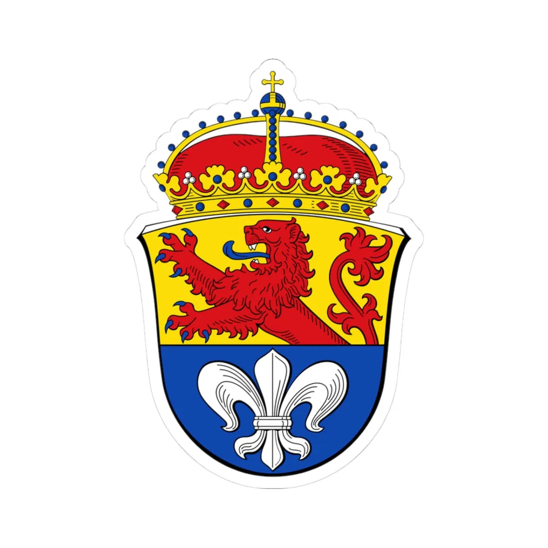 Wappen Darmstadt (Germany) (Coat of Arms) STICKER Vinyl Kiss-Cut Decal 3 Inch White - The Sticker Space