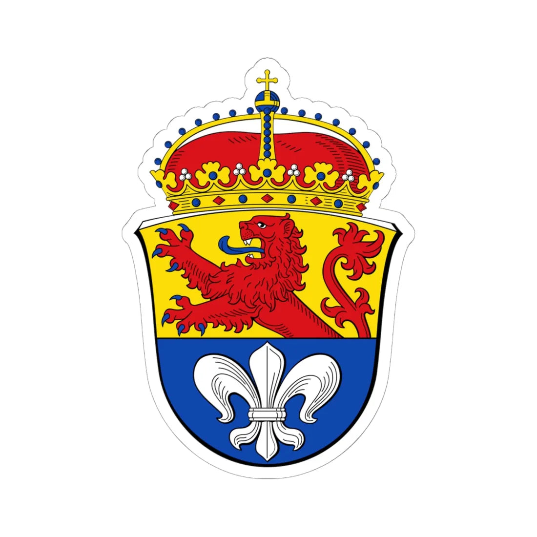 Wappen Darmstadt (Germany) (Coat of Arms) STICKER Vinyl Kiss-Cut Decal 6 Inch White - The Sticker Space