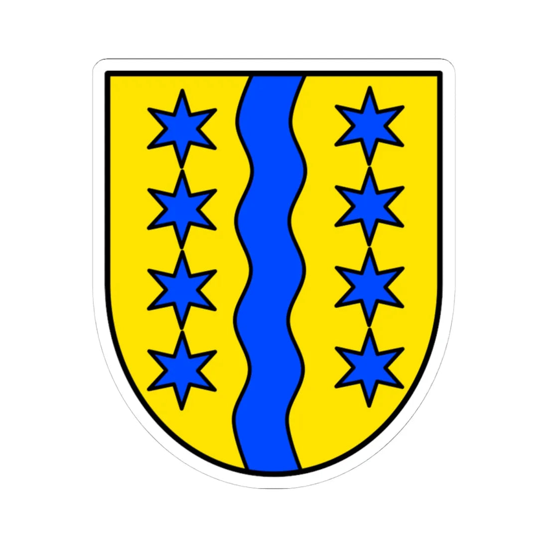 Wappen der Gemeinde Glarus Nord (Switzerland) (Coat of Arms) STICKER Vinyl Kiss-Cut Decal 4 Inch White - The Sticker Space