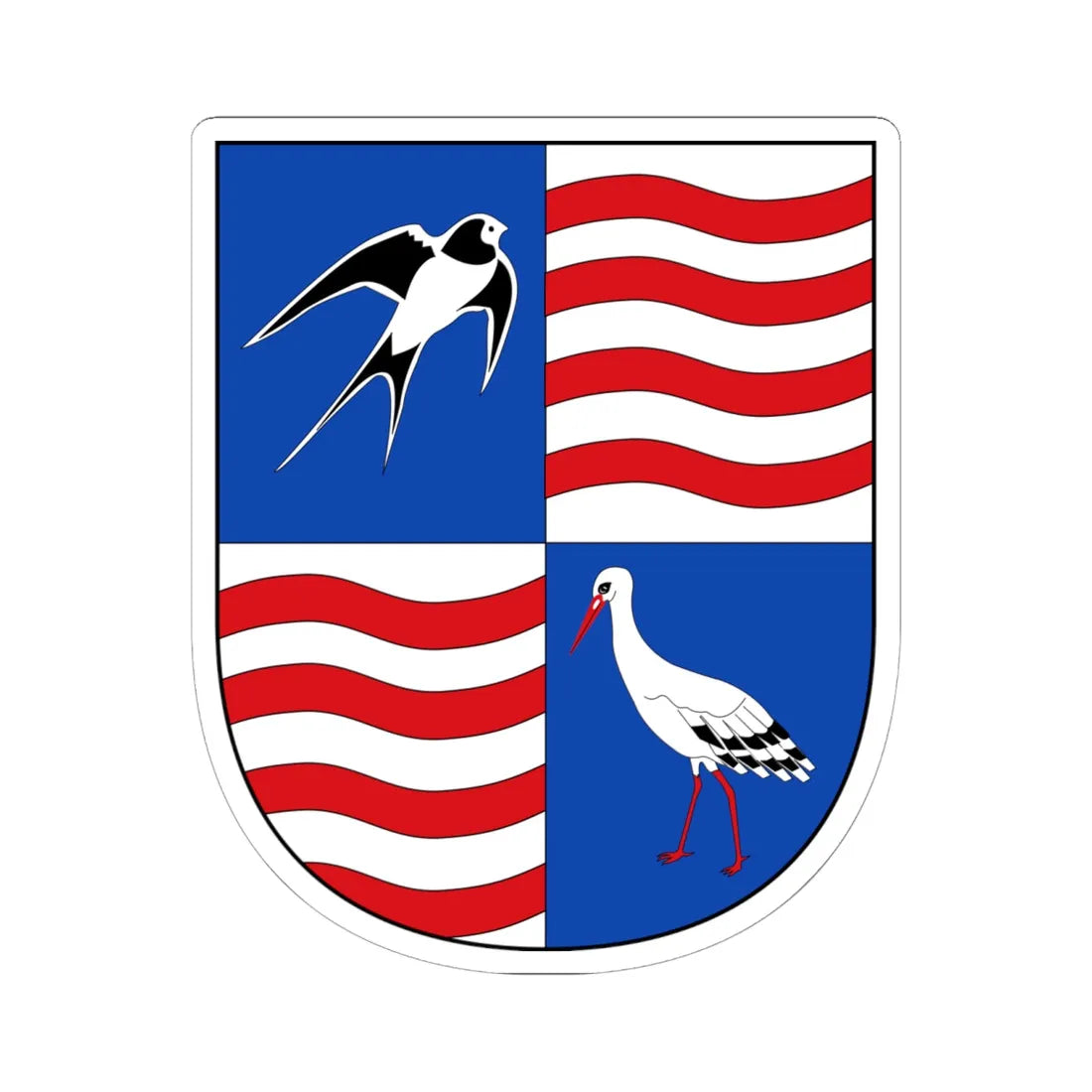 Wappen der Gemeinde Neuhausen-Spree (Germany) (Coat of Arms) STICKER Vinyl Kiss-Cut Decal 6 Inch White - The Sticker Space