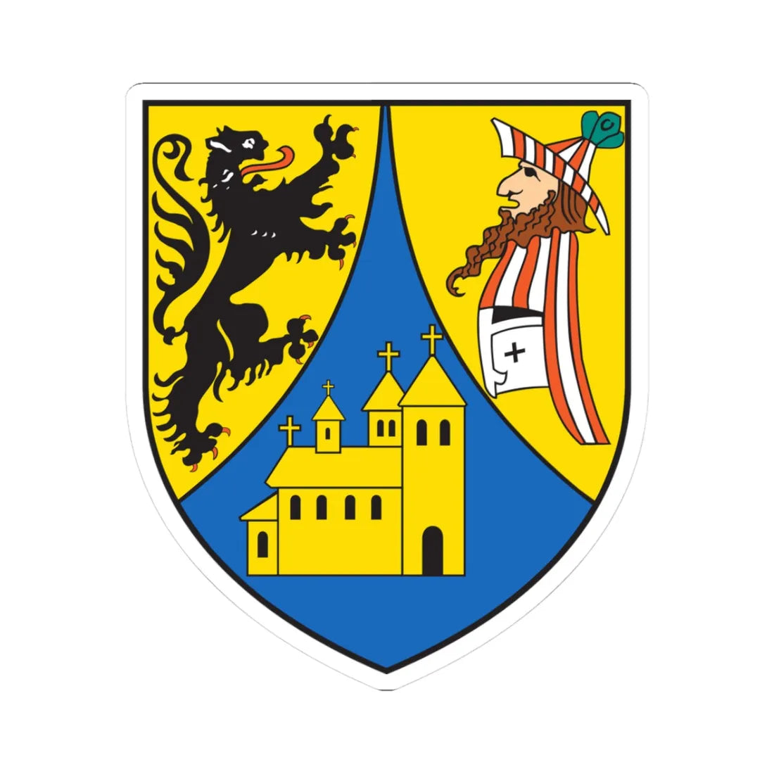 Wappen der Großen Kreisstadt Borna (Germany) (Coat of Arms) STICKER Vinyl Kiss-Cut Decal 3 Inch White - The Sticker Space