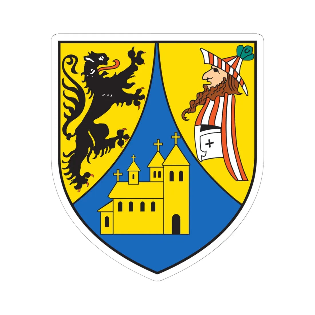 Wappen der Großen Kreisstadt Borna (Germany) (Coat of Arms) STICKER Vinyl Kiss-Cut Decal 6 Inch White - The Sticker Space
