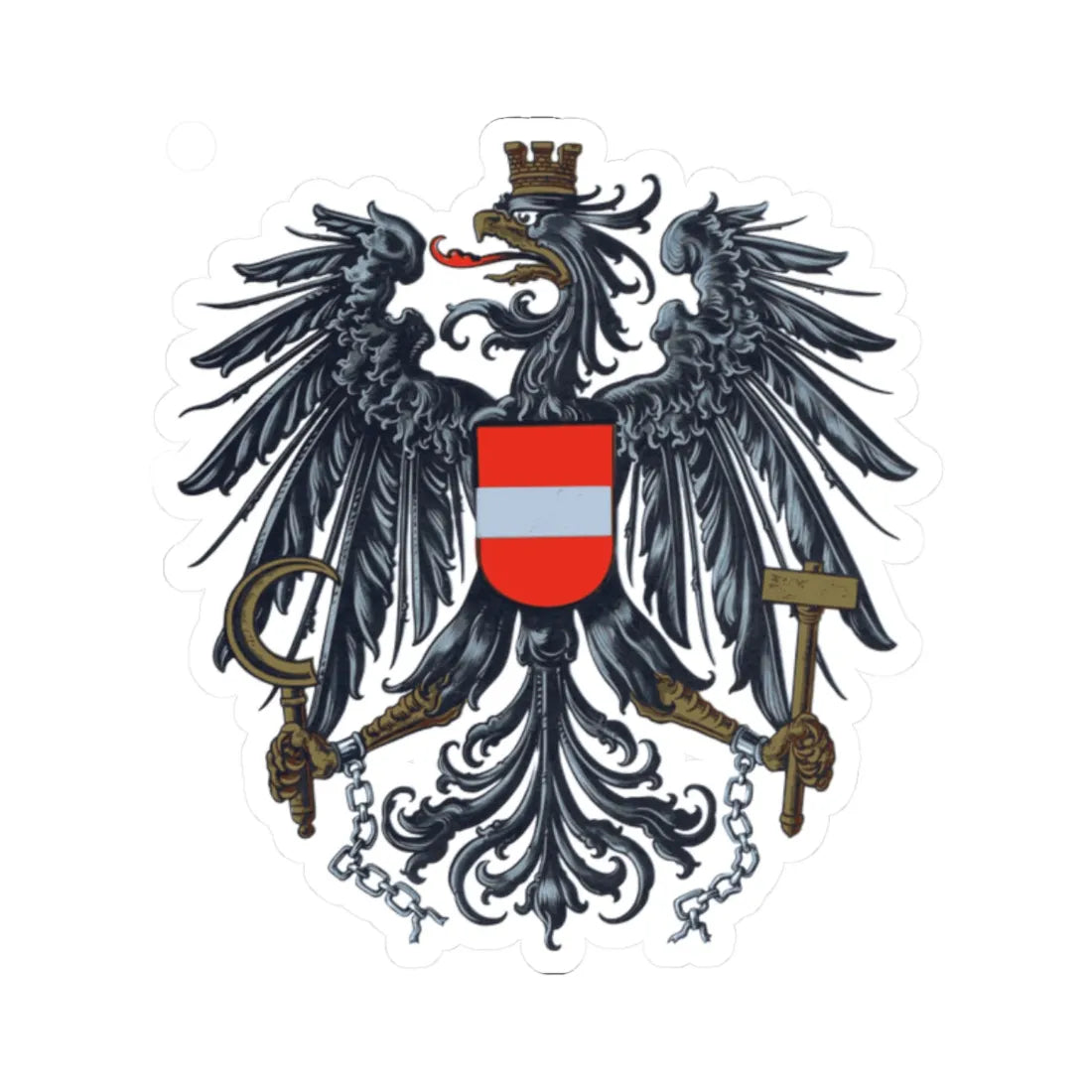 Wappen der Republik Österreich (Austria) (Coat of Arms) STICKER Vinyl Kiss-Cut Decal 2 Inch White - The Sticker Space