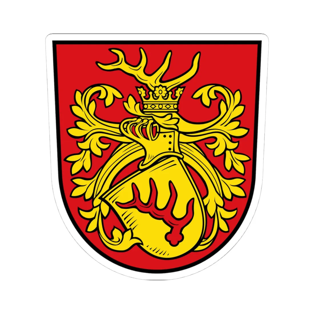 Wappen der Stadt Forst Lausitz (Germany) (Coat of Arms) STICKER Vinyl Kiss-Cut Decal 4 Inch White - The Sticker Space