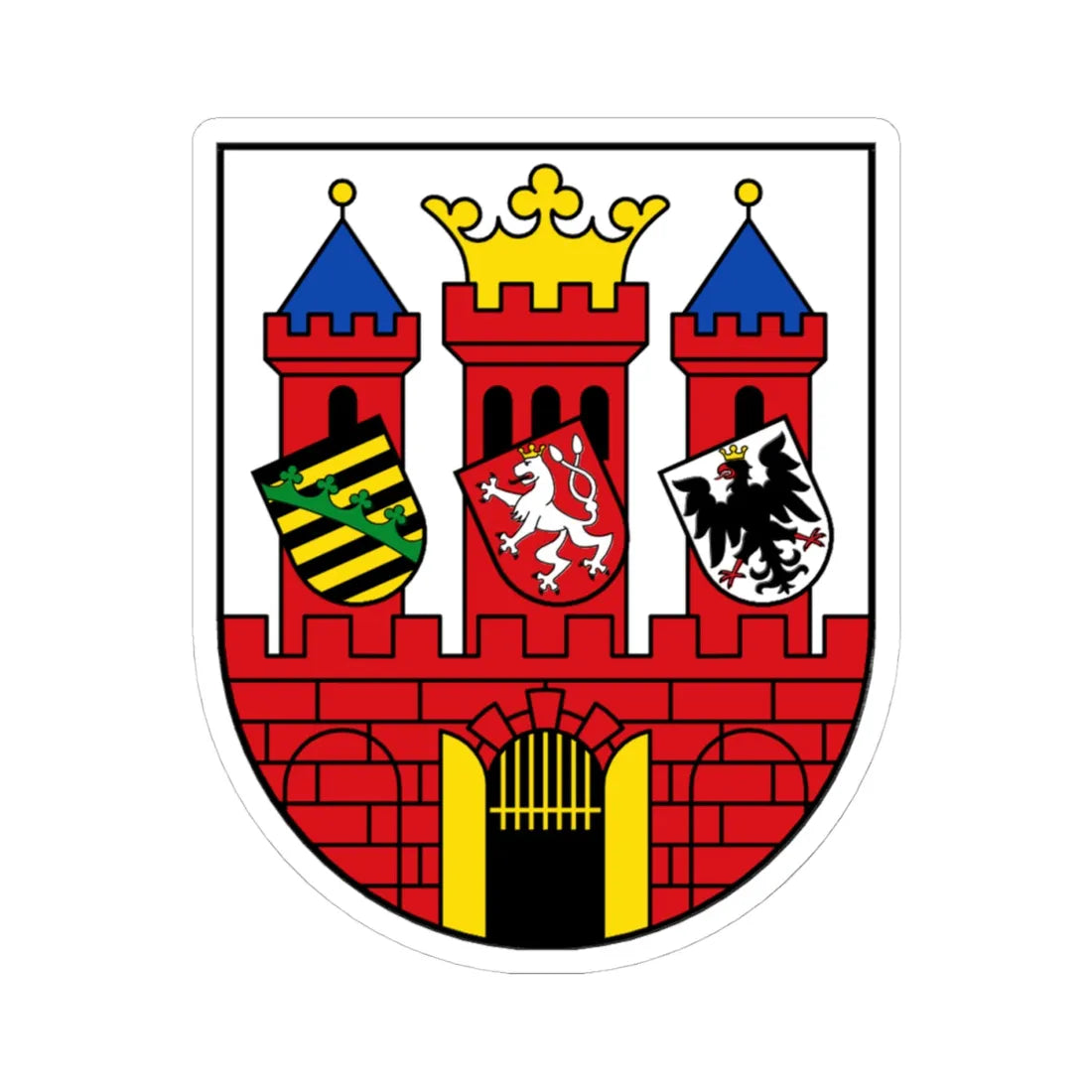 Wappen der Stadt Guben (Germany) (Coat of Arms) STICKER Vinyl Kiss-Cut Decal 4 Inch White - The Sticker Space