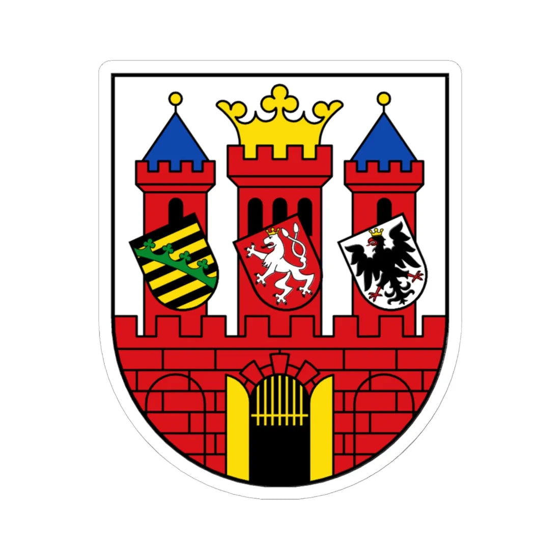 Wappen der Stadt Guben (Germany) (Coat of Arms) STICKER Vinyl Kiss-Cut Decal 6 Inch White - The Sticker Space