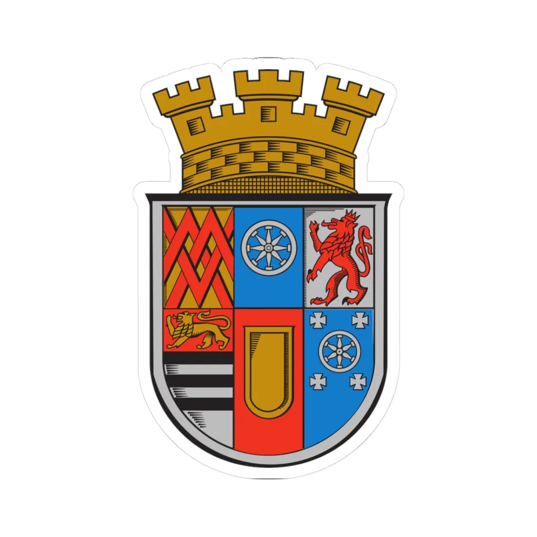 Wappen der Stadt Mülheim an der Ruhr (Germany) (Coat of Arms) STICKER Vinyl Kiss-Cut Decal 3 Inch White - The Sticker Space