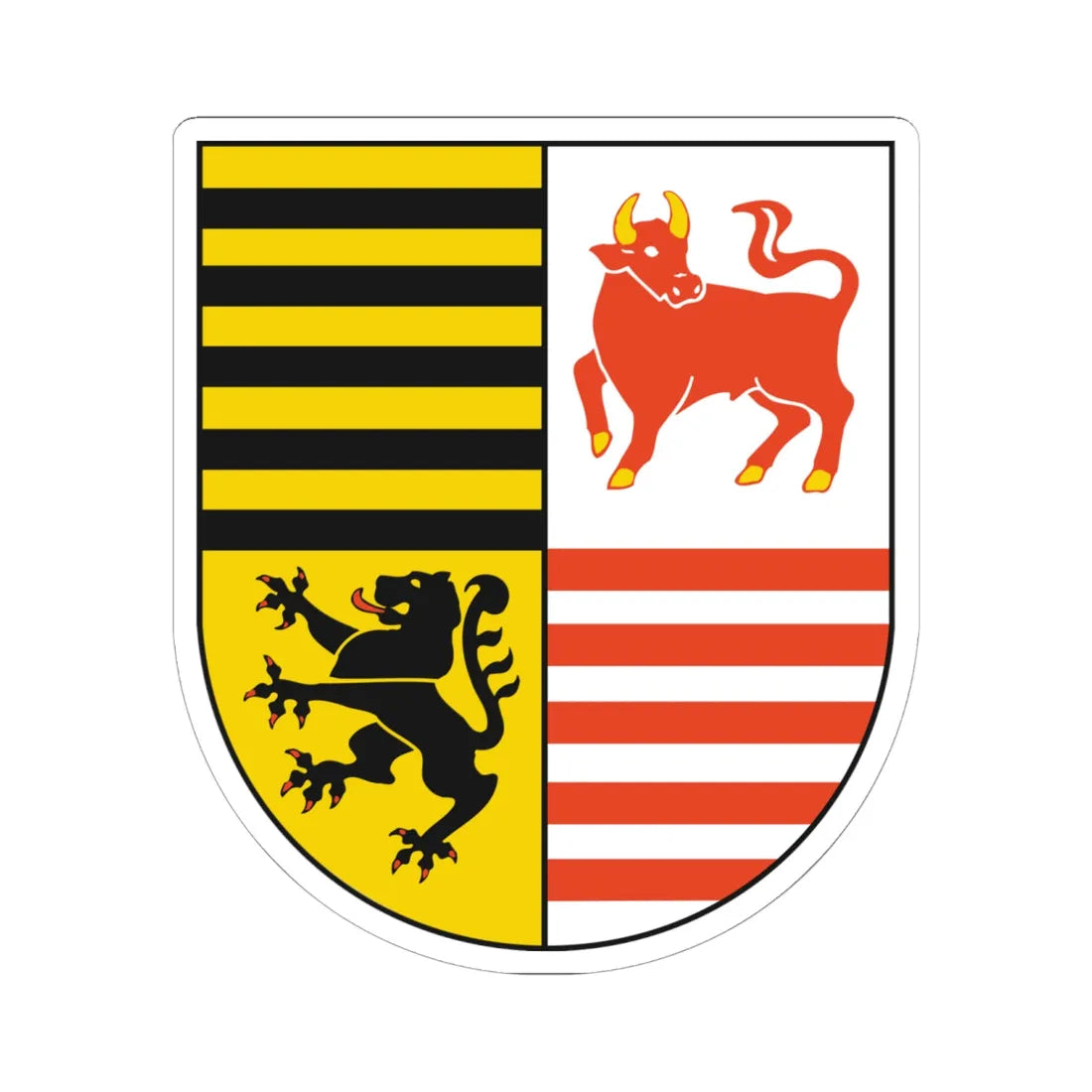 Wappen des Landkreises Elbe-Elster (Germany) (Coat of Arms) STICKER Vinyl Kiss-Cut Decal 6 Inch White - The Sticker Space