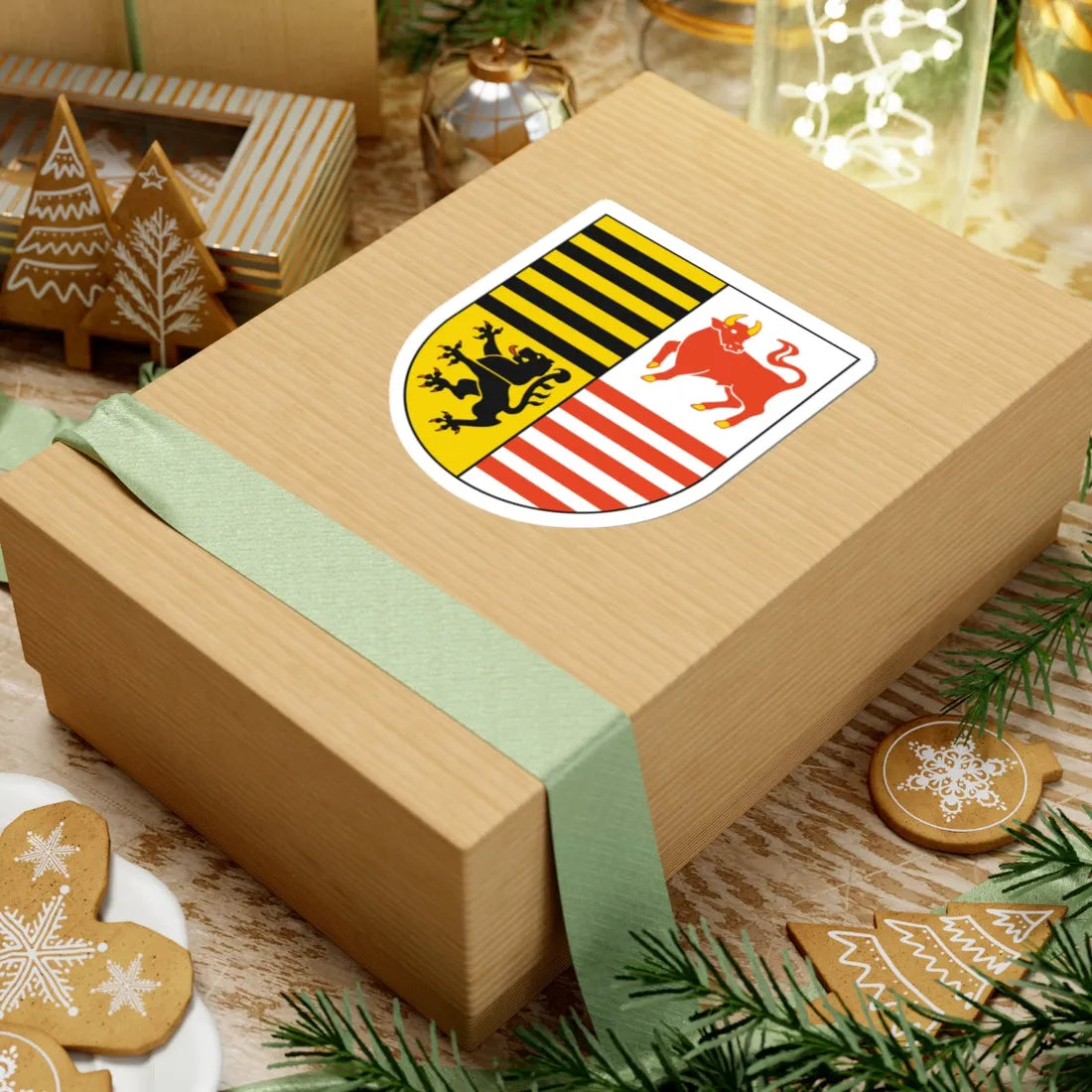 Wappen des Landkreises Elbe-Elster (Germany) (Coat of Arms) STICKER Vinyl Kiss-Cut Decal - The Sticker Space