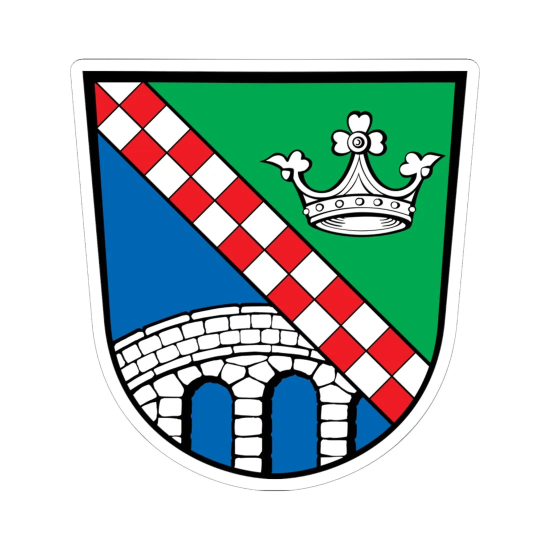 Wappen des Landkreises Fürstenfeldbruck (Germany) (Coat of Arms) STICKER Vinyl Kiss-Cut Decal 6 Inch White - The Sticker Space