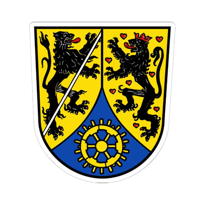 Wappen des Landkreises Kronach (Germany) (Coat of Arms) STICKER Vinyl Kiss-Cut Decal 6 Inch White - The Sticker Space