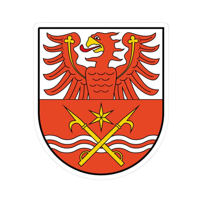Wappen des Landkreises Märkisch-Oderland laut Hauptsatzung (Germany) (Coat of Arms) STICKER Vinyl Kiss-Cut Decal 3 Inch White - The Sticker Space