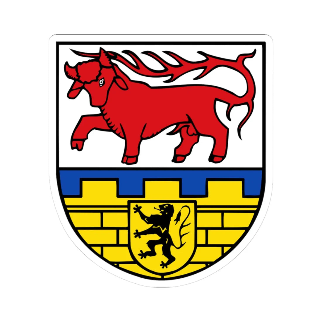 Wappen des Landkreises Oberspreewald-Lausitz (Germany) (Coat of Arms) STICKER Vinyl Kiss-Cut Decal 3 Inch White - The Sticker Space