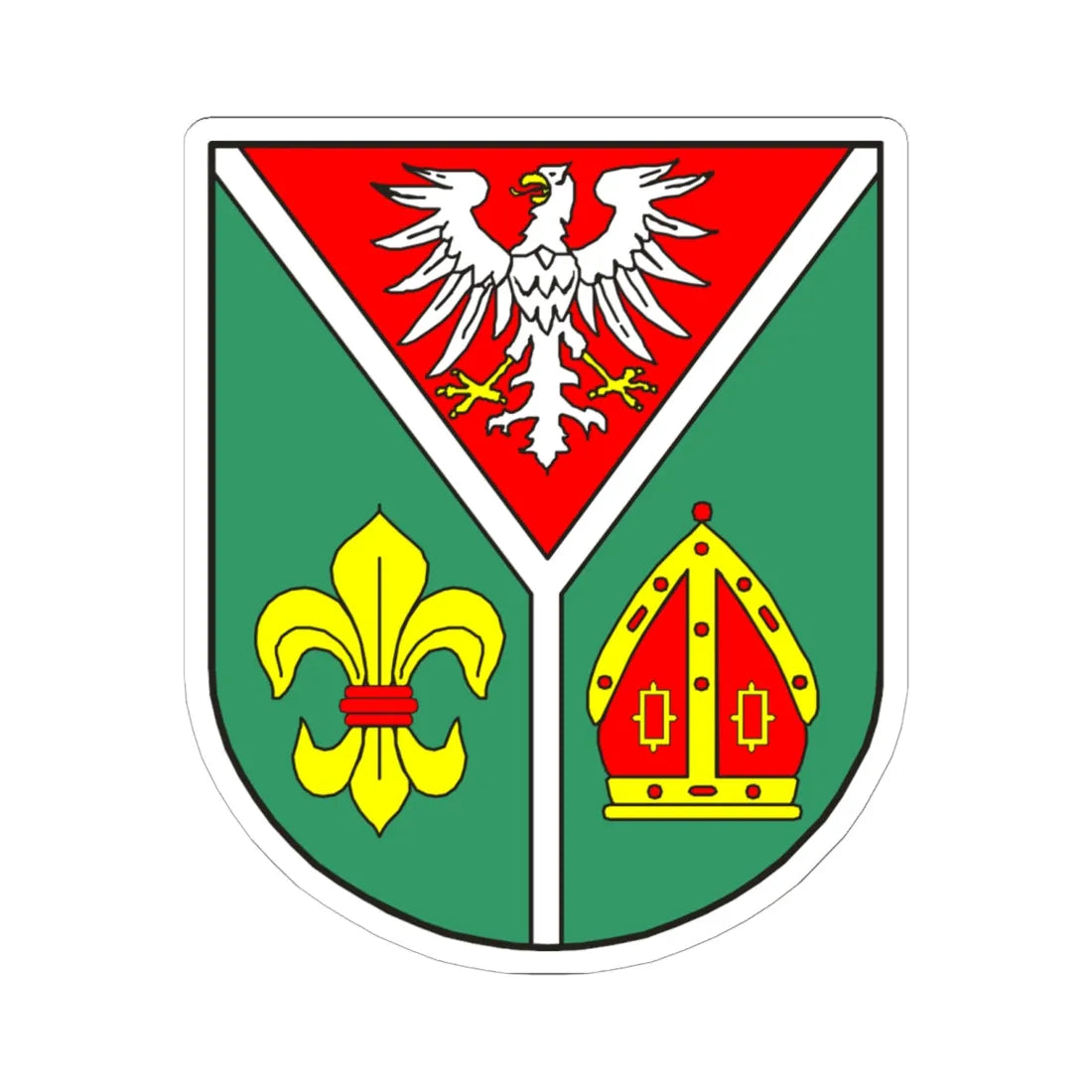 Wappen des Landkreises Ostprignitz-Ruppin (Germany) (Coat of Arms) STICKER Vinyl Kiss-Cut Decal 6 Inch White - The Sticker Space