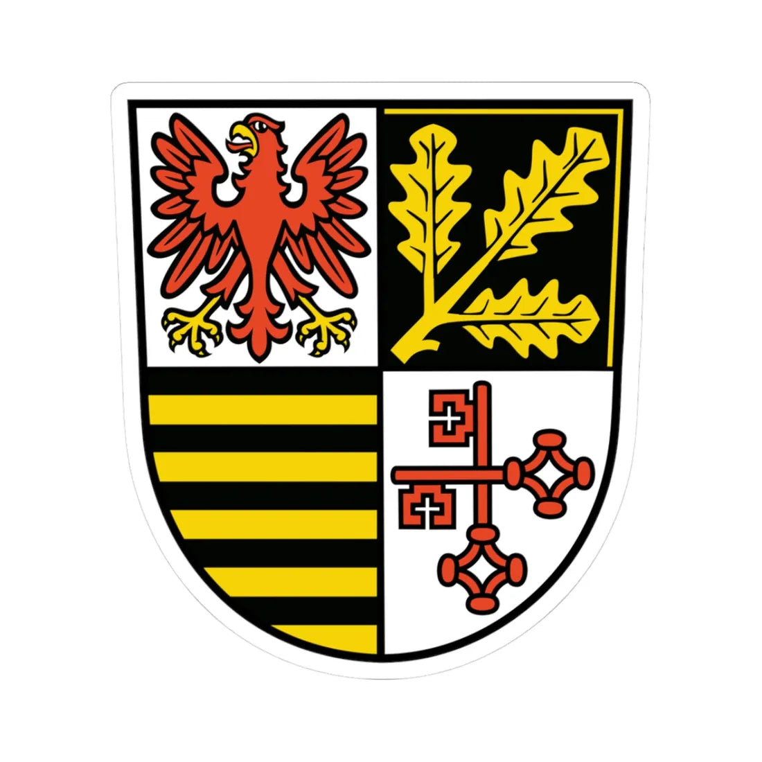 Wappen des Landkreises Potsdam-Mittelmark (Germany) (Coat of Arms) STICKER Vinyl Kiss-Cut Decal 3 Inch White - The Sticker Space