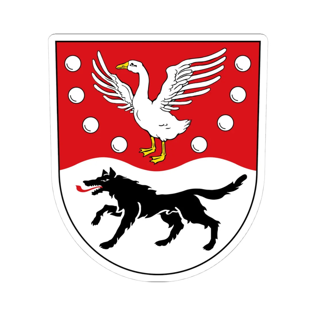 Wappen des Landkreises Prignitz (Germany) (Coat of Arms) STICKER Vinyl Kiss-Cut Decal 4 Inch White - The Sticker Space