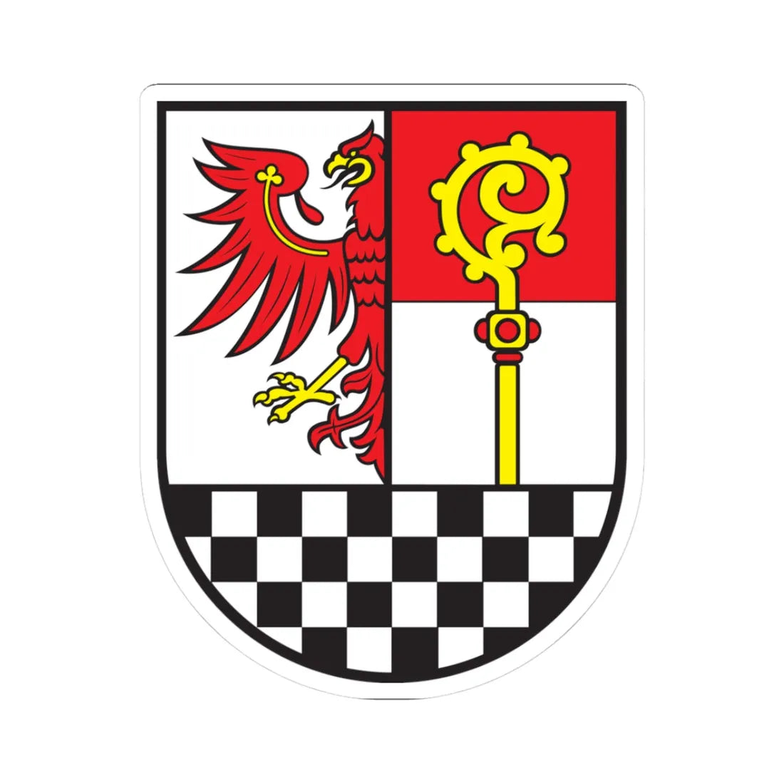 Wappen des Landkreises Teltow-Fläming (Germany) (Coat of Arms) STICKER Vinyl Kiss-Cut Decal 3 Inch White - The Sticker Space