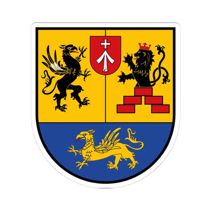Wappen des Landkreises Vorpommern-Rügen (Germany) (Coat of Arms) STICKER Vinyl Kiss-Cut Decal 4 Inch White - The Sticker Space