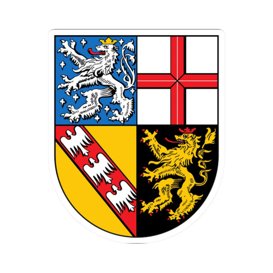 Wappen des Saarlands (Germany) (Coat of Arms) STICKER Vinyl Kiss-Cut Decal 2 Inch White - The Sticker Space