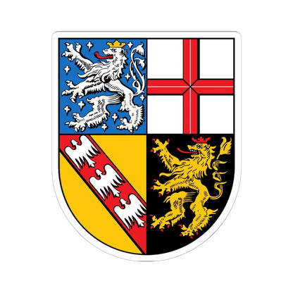 Wappen des Saarlands (Germany) (Coat of Arms) STICKER Vinyl Kiss-Cut Decal 6 Inch White - The Sticker Space
