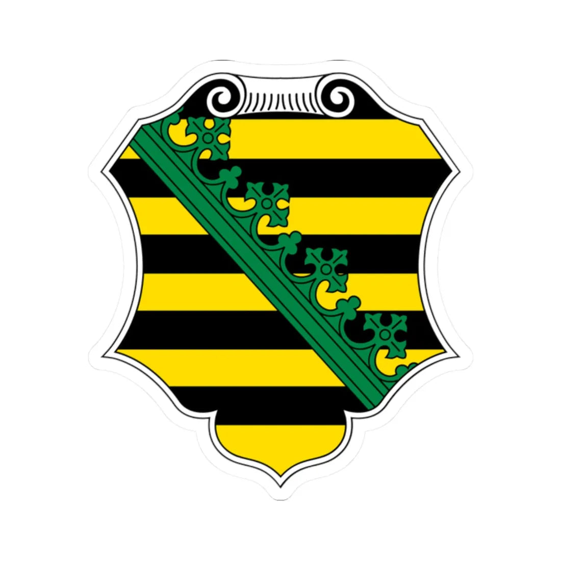 Wappen des Sächsischen Landtags (Germany) (Coat of Arms) STICKER Vinyl Kiss-Cut Decal 2 Inch White - The Sticker Space