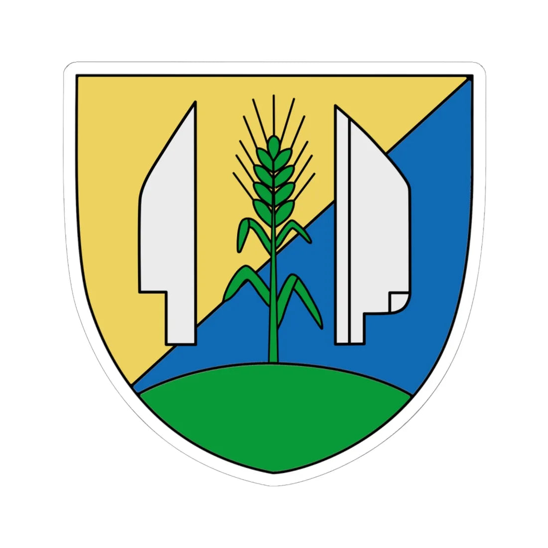 Wappen Deutsch-Wagram (Austria) (Coat of Arms) STICKER Vinyl Kiss-Cut Decal 6 Inch White - The Sticker Space