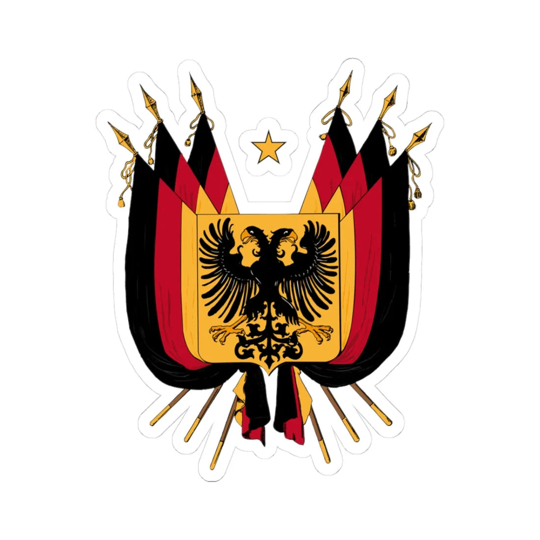 Wappen Deutsches Reich 1848 (Germany) (Coat of Arms) STICKER Vinyl Kiss-Cut Decal 3 Inch White - The Sticker Space