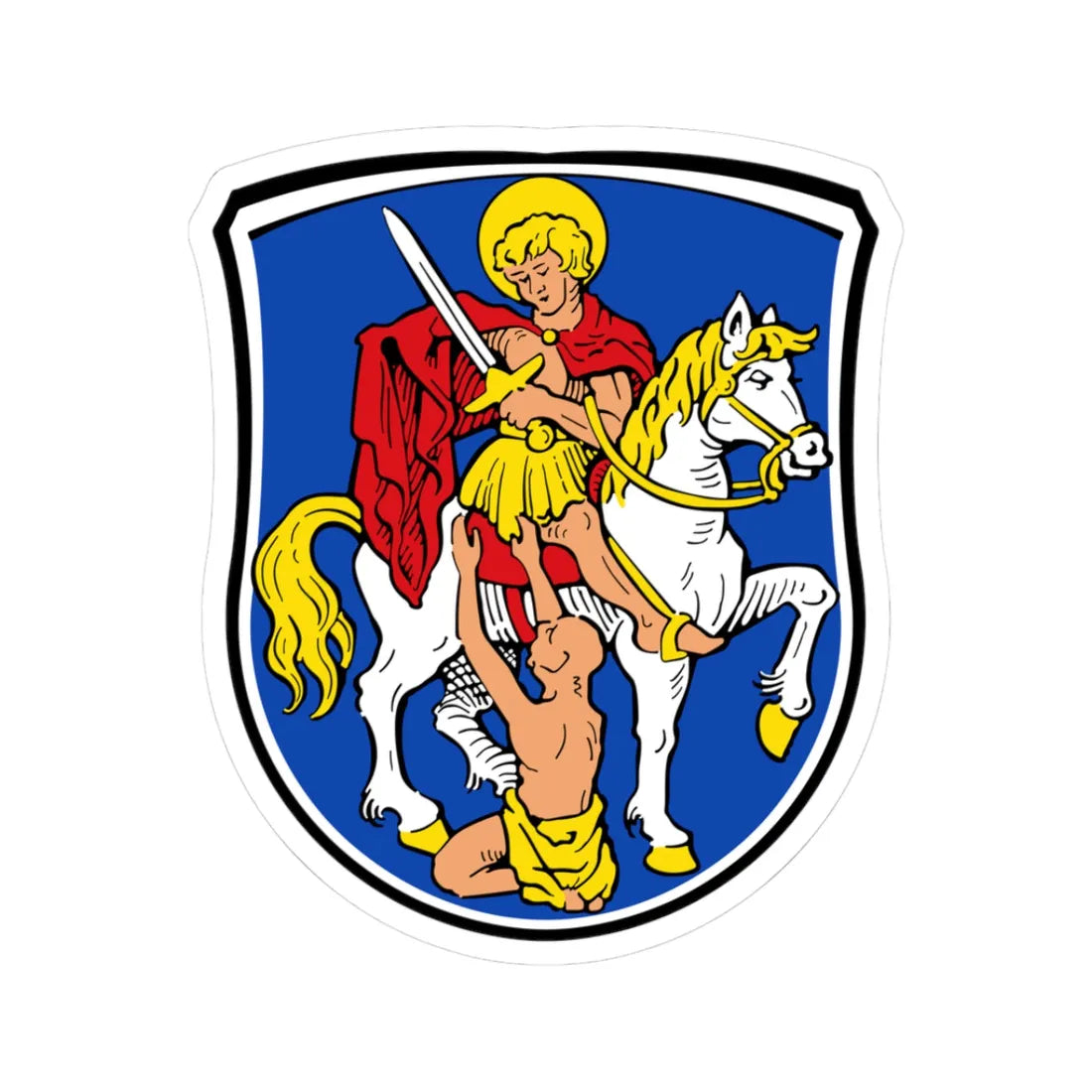 Wappen Dieburg (Germany) (Coat of Arms) STICKER Vinyl Kiss-Cut Decal 3 Inch White - The Sticker Space