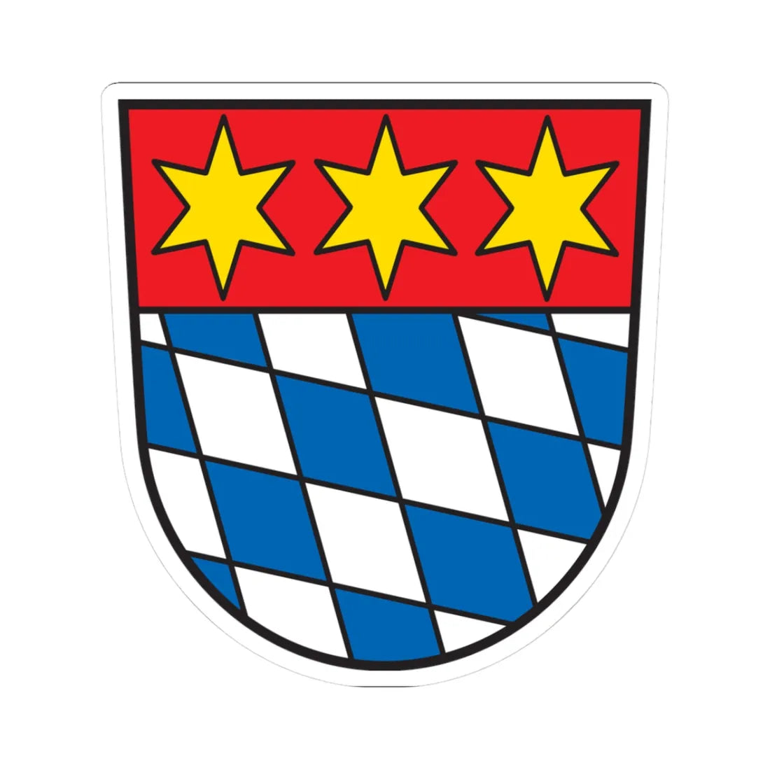 Wappen Dingolfing (Germany) (Coat of Arms) STICKER Vinyl Kiss-Cut Decal 3 Inch White - The Sticker Space