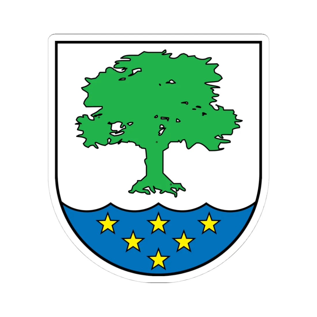 Wappen Doberschütz Sachsen (Germany) (Coat of Arms) STICKER Vinyl Kiss-Cut Decal 4 Inch White - The Sticker Space