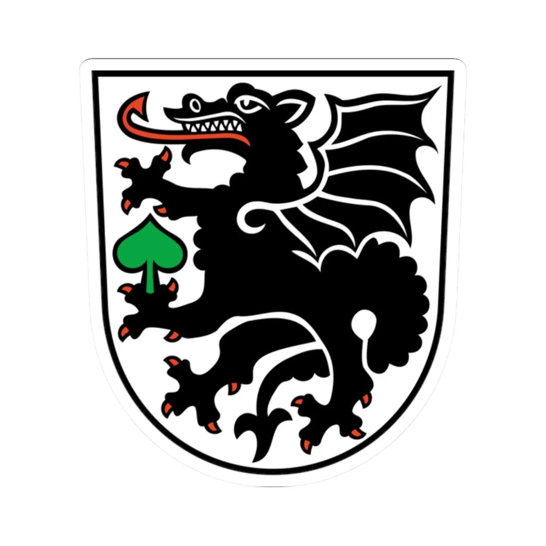 Wappen Drachhausen (Germany) (Coat of Arms) STICKER Vinyl Kiss-Cut Decal 2 Inch White - The Sticker Space