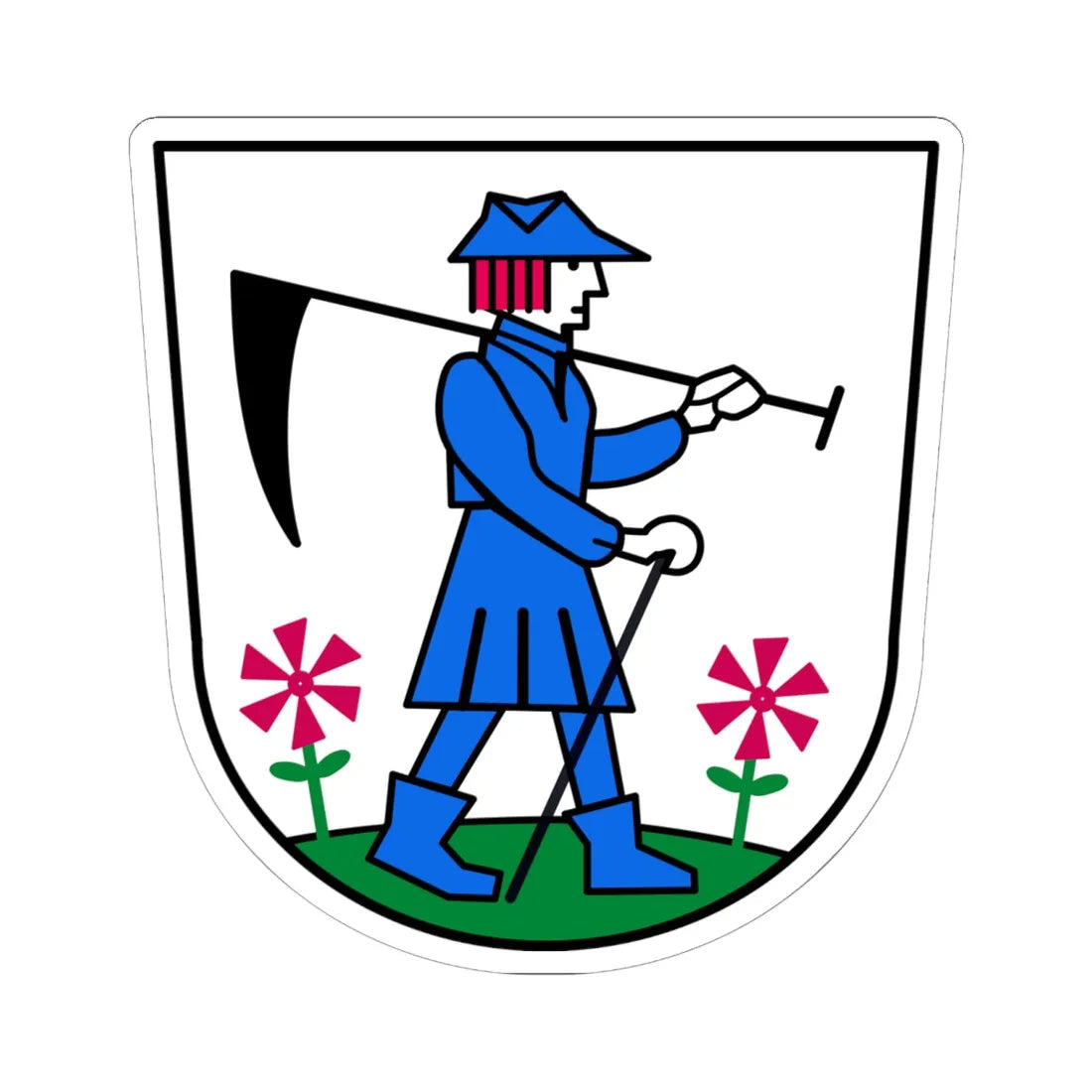 Wappen Dürrröhrsdorf-Dittersbach (Germany) (Coat of Arms) STICKER Vinyl Kiss-Cut Decal 6 Inch White - The Sticker Space