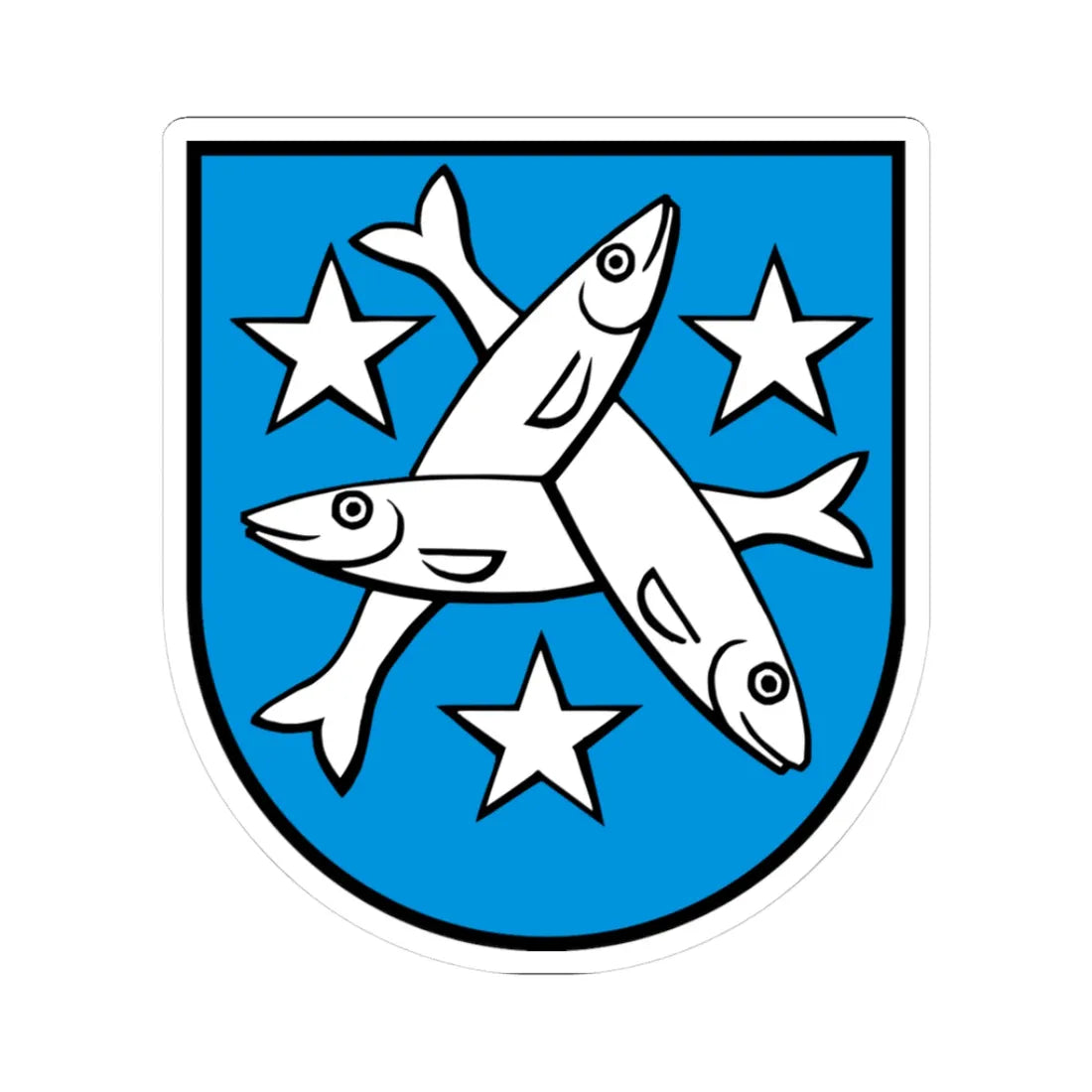 Wappen Egliswil (Switzerland) (Coat of Arms) STICKER Vinyl Kiss-Cut Decal 3 Inch White - The Sticker Space