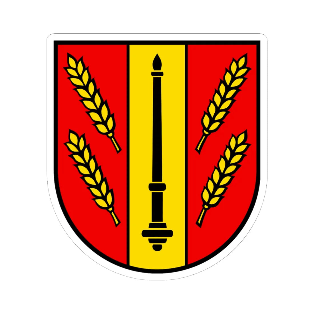 Wappen Eiken (Switzerland) (Coat of Arms) STICKER Vinyl Kiss-Cut Decal 4 Inch White - The Sticker Space