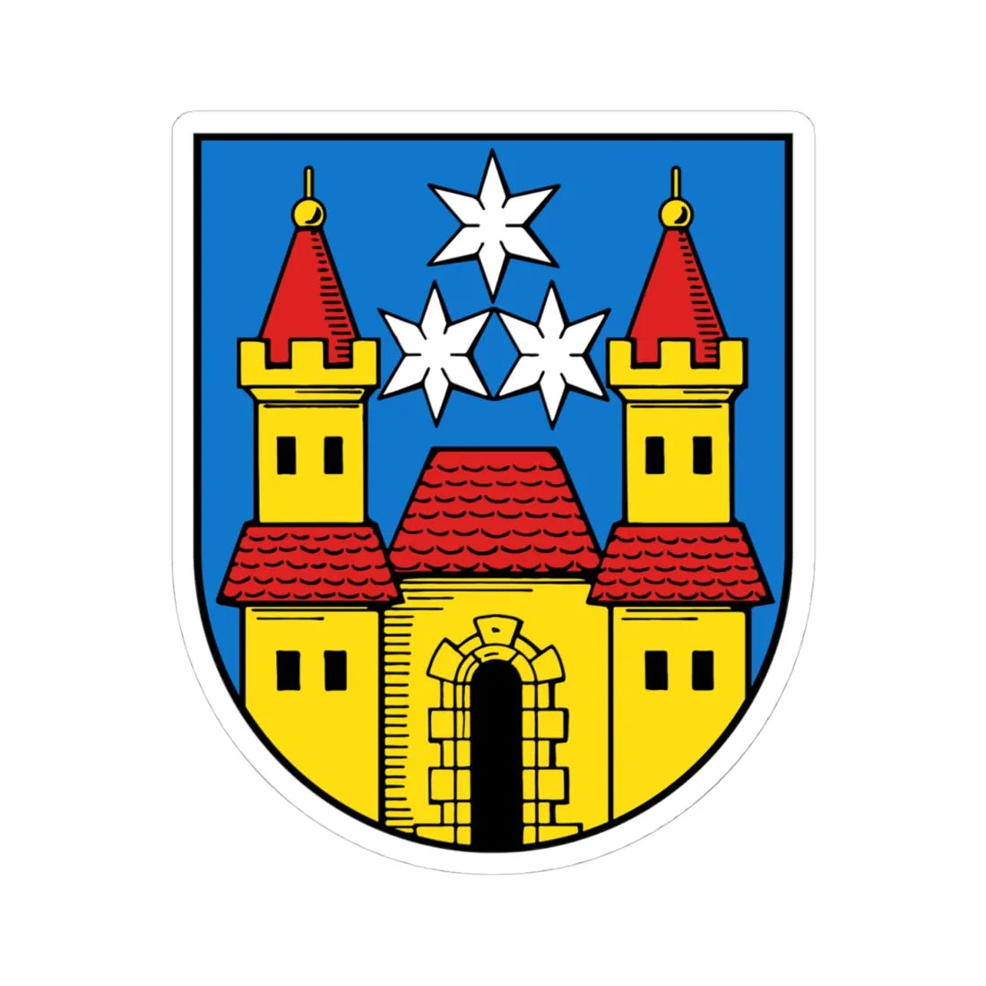 Wappen Eilenburg (Germany) (Coat of Arms) STICKER Vinyl Kiss-Cut Decal 4 Inch White - The Sticker Space