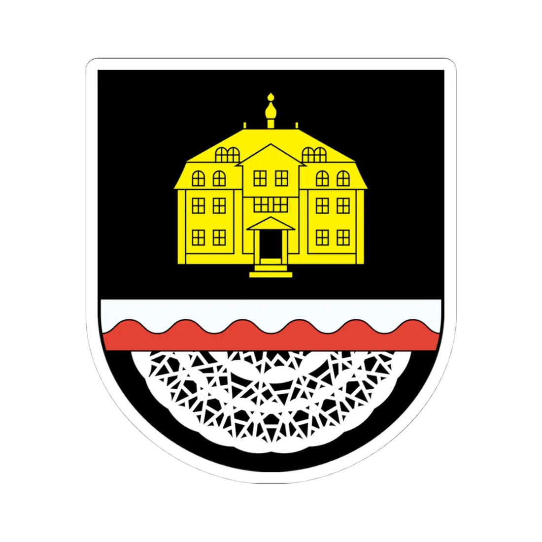 Wappen Ellefeld (Germany) (Coat of Arms) STICKER Vinyl Kiss-Cut Decal 4 Inch White - The Sticker Space