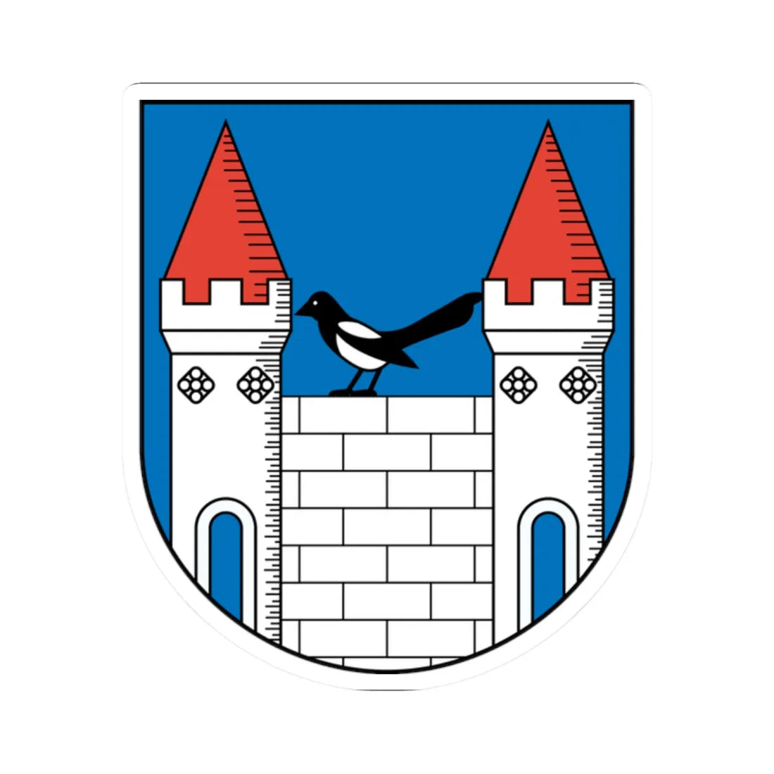 Wappen Elsterberg (Germany) (Coat of Arms) STICKER Vinyl Kiss-Cut Decal 2 Inch White - The Sticker Space