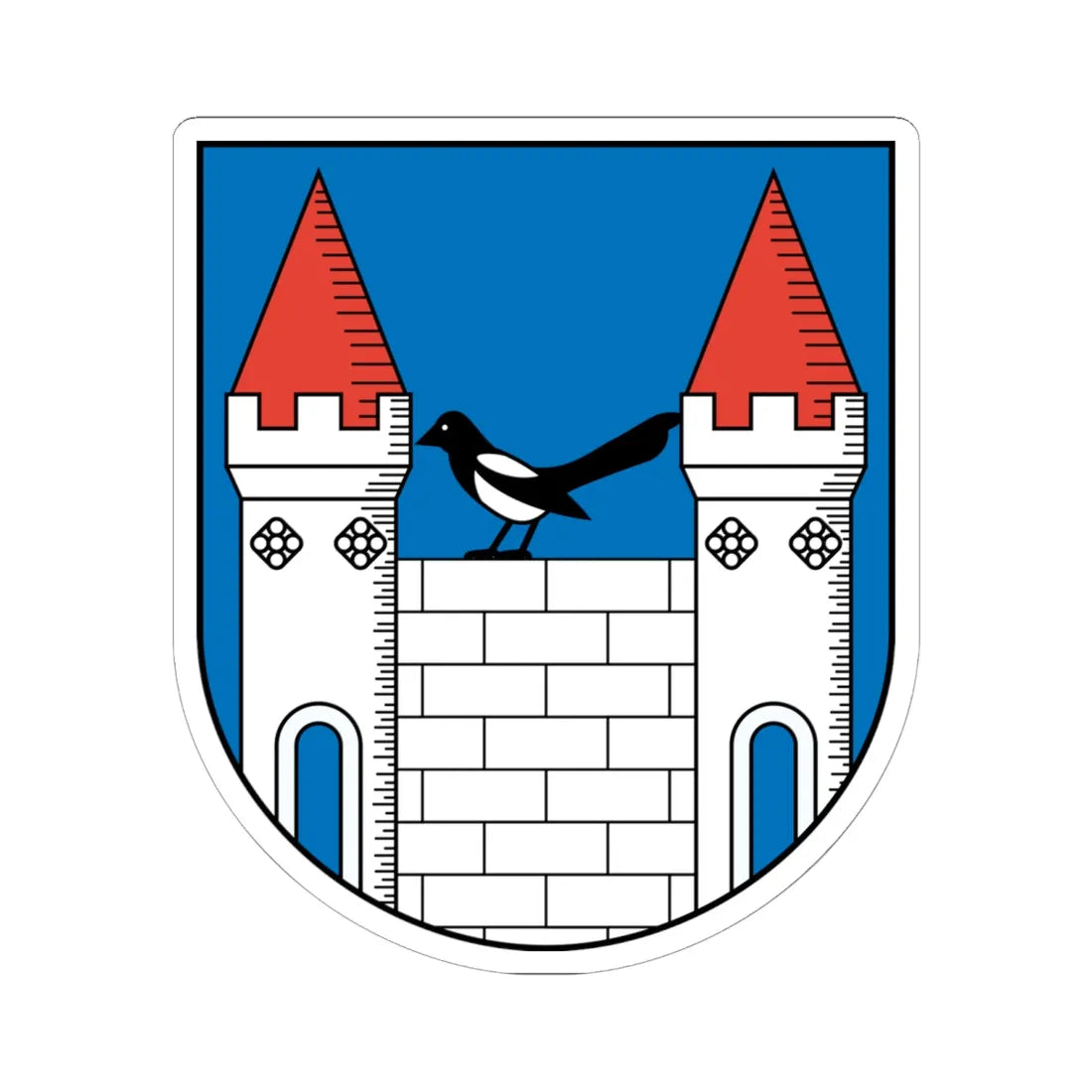 Wappen Elsterberg (Germany) (Coat of Arms) STICKER Vinyl Kiss-Cut Decal 6 Inch White - The Sticker Space