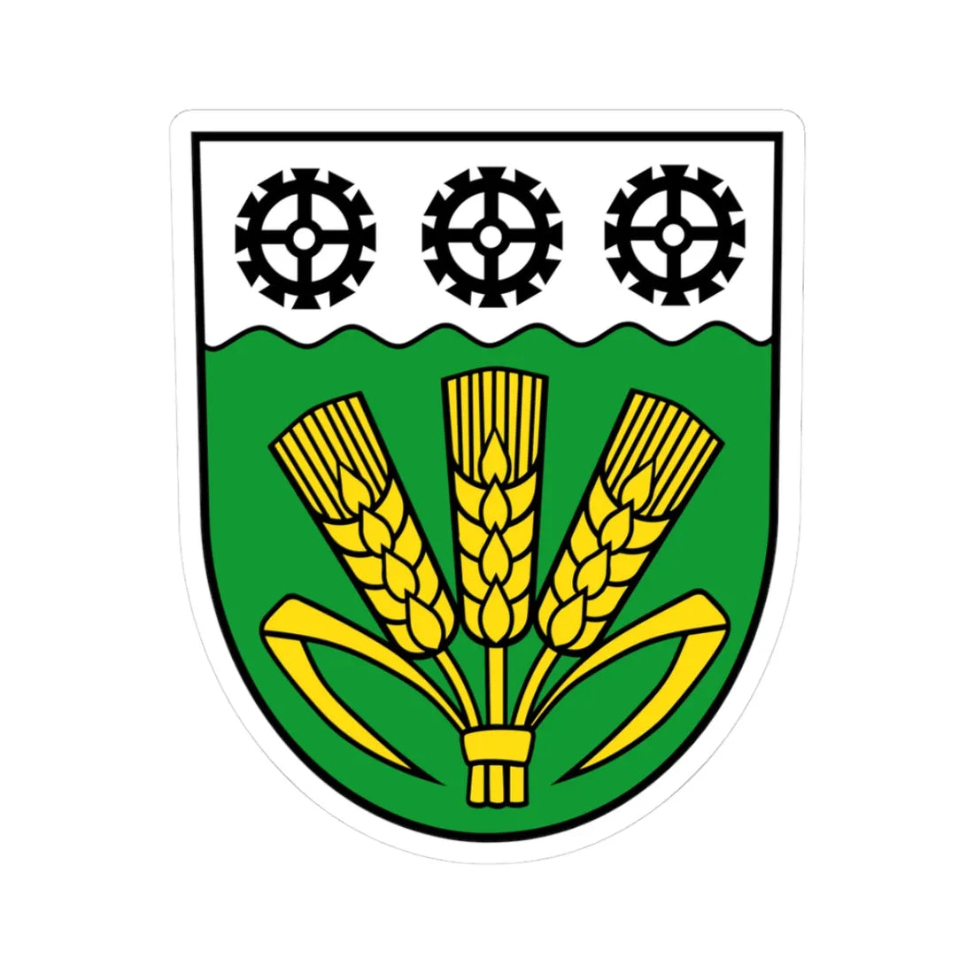 Wappen Elstertrebnitz (Germany) (Coat of Arms) STICKER Vinyl Kiss-Cut Decal 3 Inch White - The Sticker Space