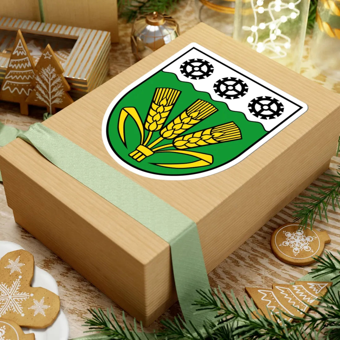 Wappen Elstertrebnitz (Germany) (Coat of Arms) STICKER Vinyl Kiss-Cut Decal - The Sticker Space